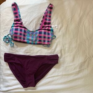 Colorful Plaid Bikini Set
